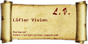Löfler Vivien névjegykártya